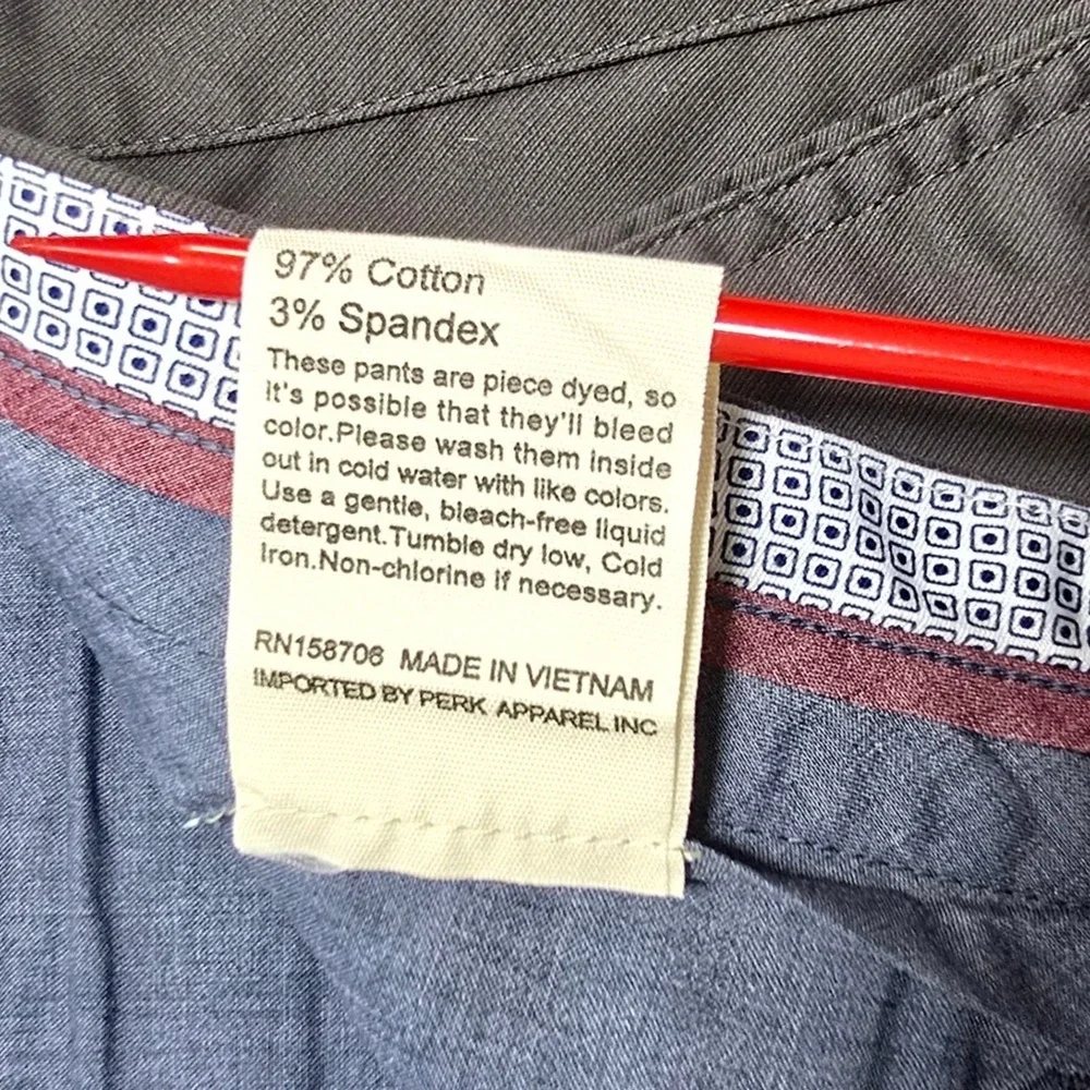 Perk Chino Pants‎ 40/32 Charcoal Grey Cotton Stretch Slim Fit Feel Good Chinos
